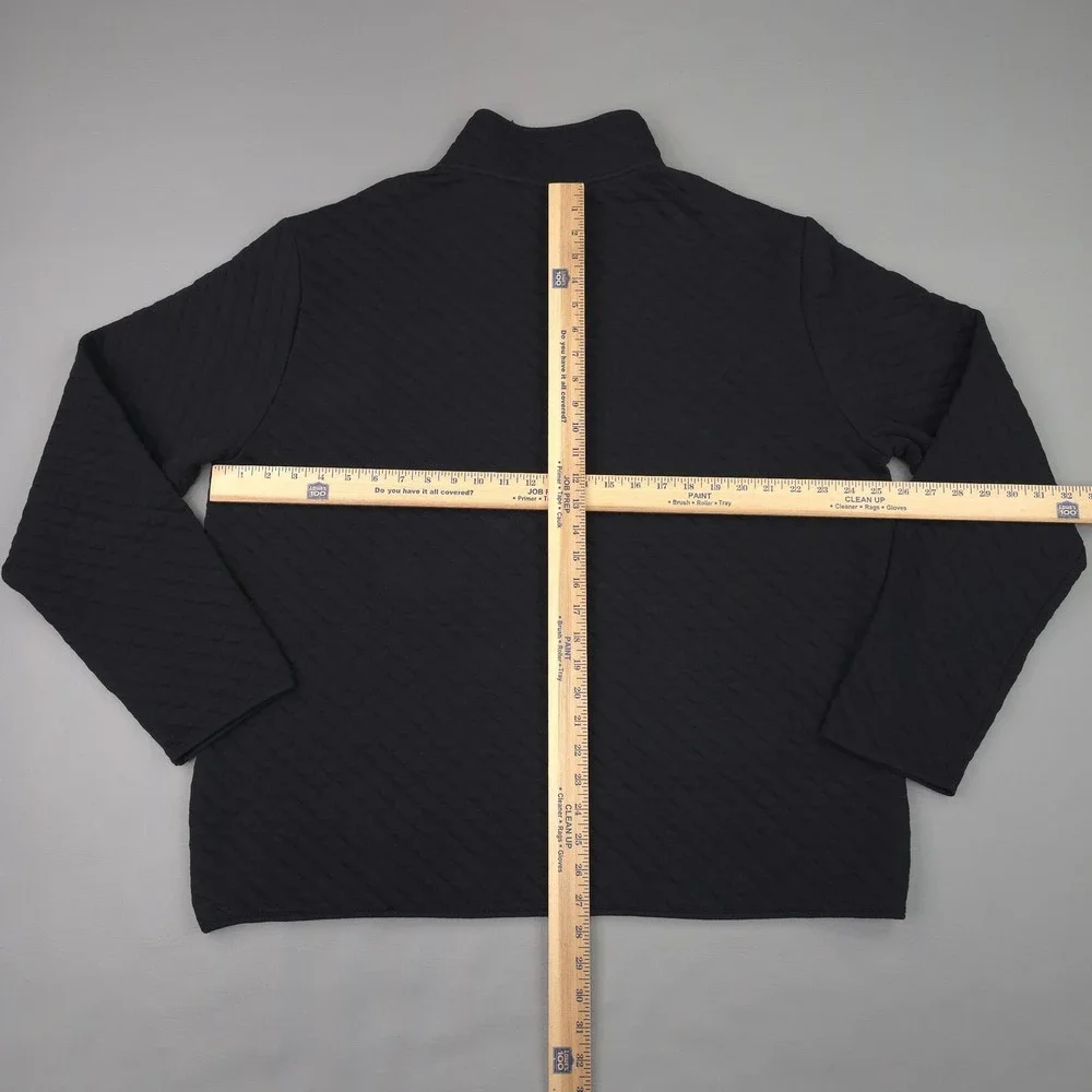 Banana Republic Sweater Mens XL Black 1/4 Zip Knit Pullover Quilted Geometric